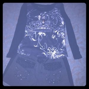 Black crown dress short set